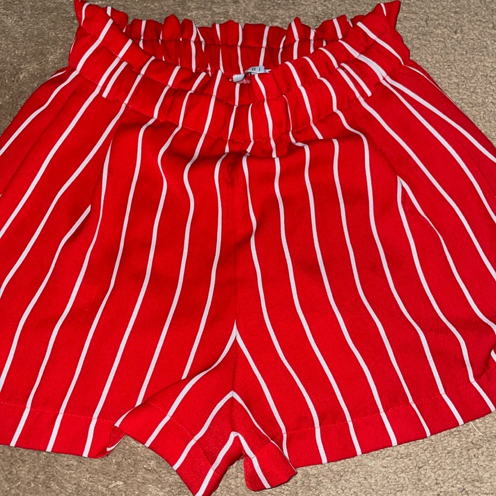 Iris Red and White Shorts